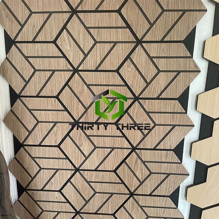CE CARB Certified Fireproof 3D Gray Oak Acoustic Wood Panels