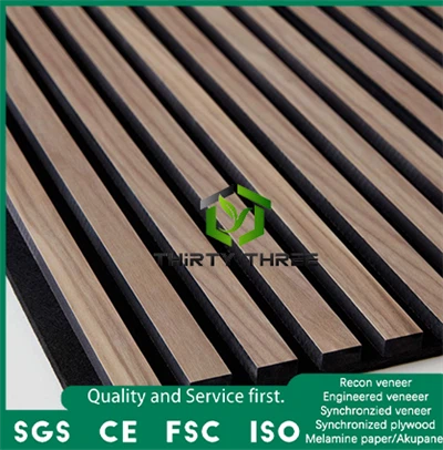 Přizpůsobené přírodní dýhy tváří v tvář MDF Board Acoustic Panel